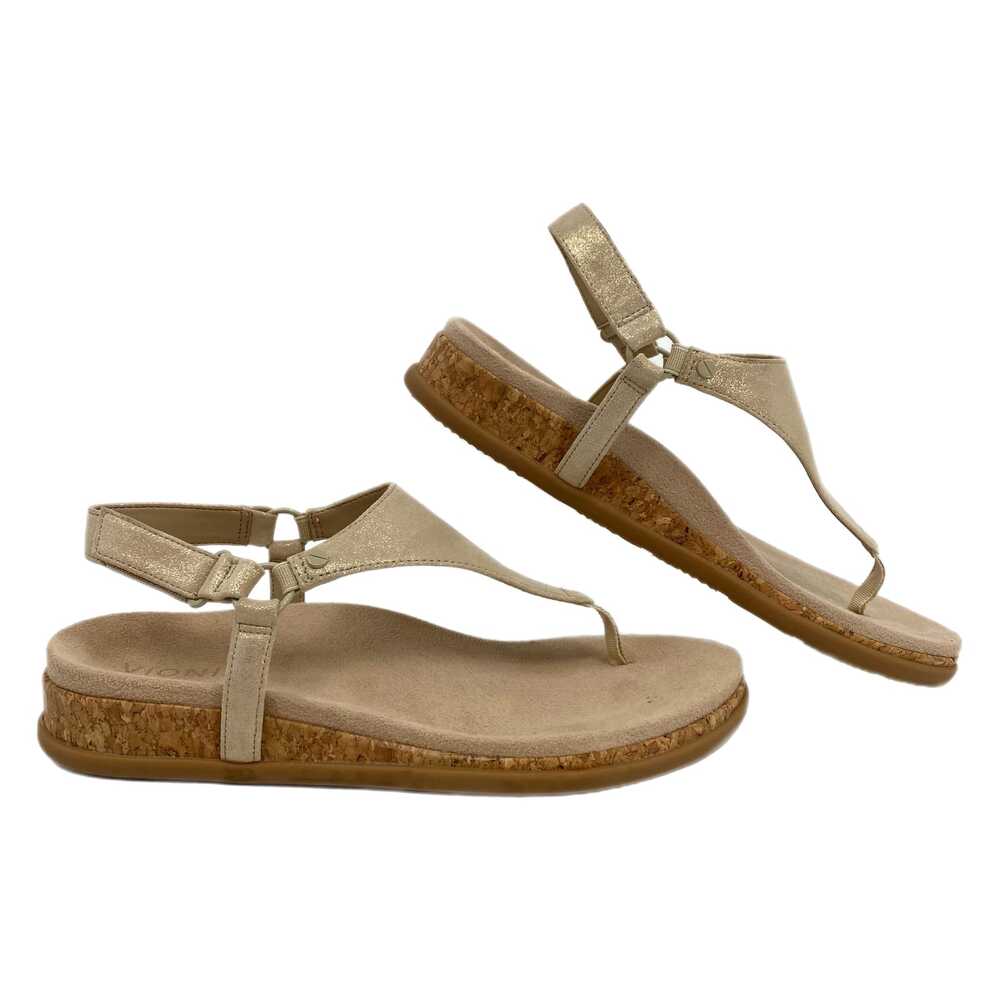 Vionic Gold Tan Kirra II Sparkle Comfort Sandals | Size 8